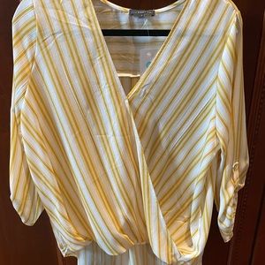 WEST KEI Allan Surplice Rolltab High Low Blouse. NWT. Size L